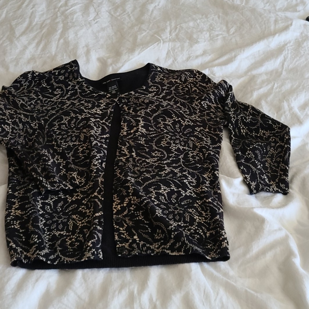 Bandlack  cream 3 1/4 length sleeve cardigan